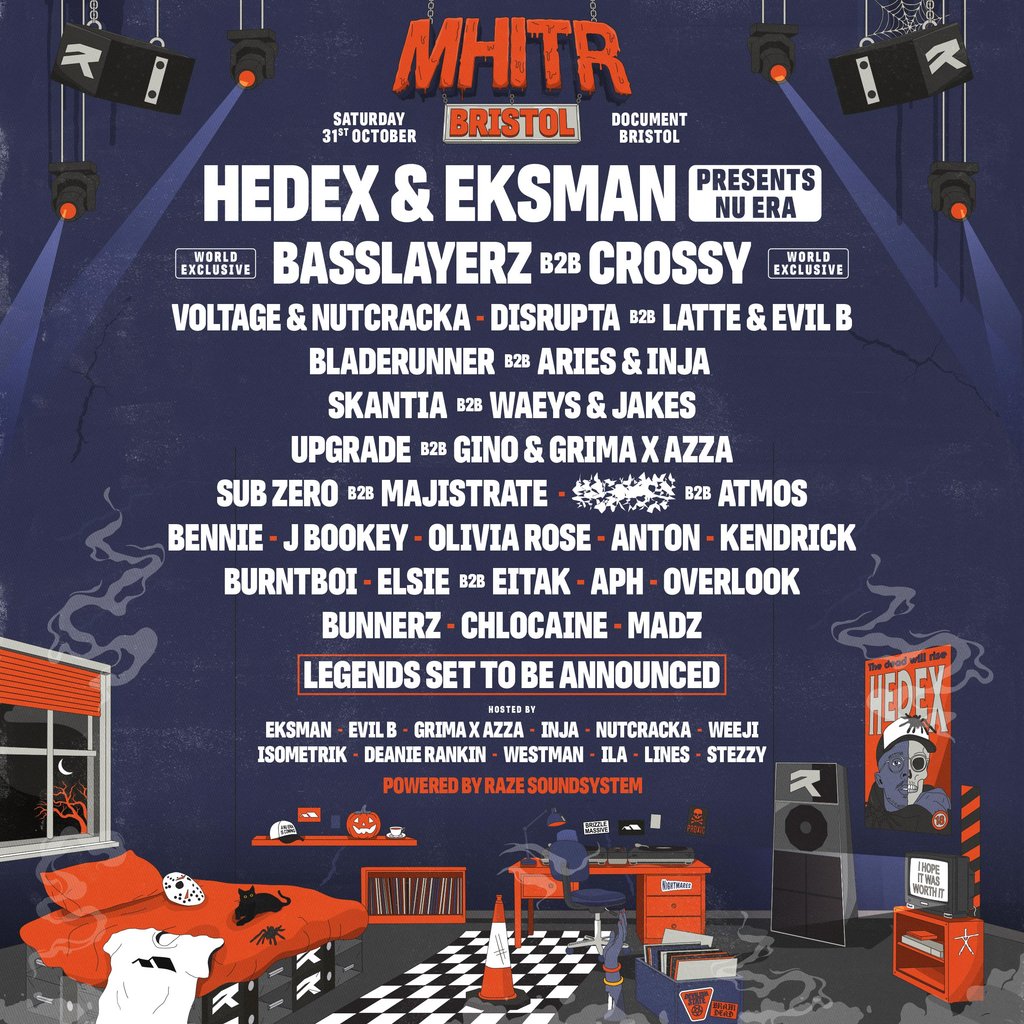 Mhitr Halloween: Bristol W/ Hedex, Basslayerz + Raze Soundsystem
